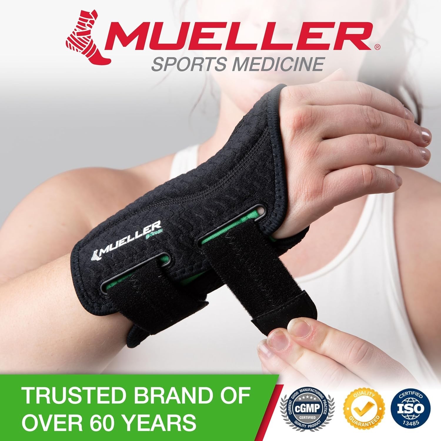 Adjustable Compression Wrist Brace for Carpal Tunnel & Arthritis, Black, S/M