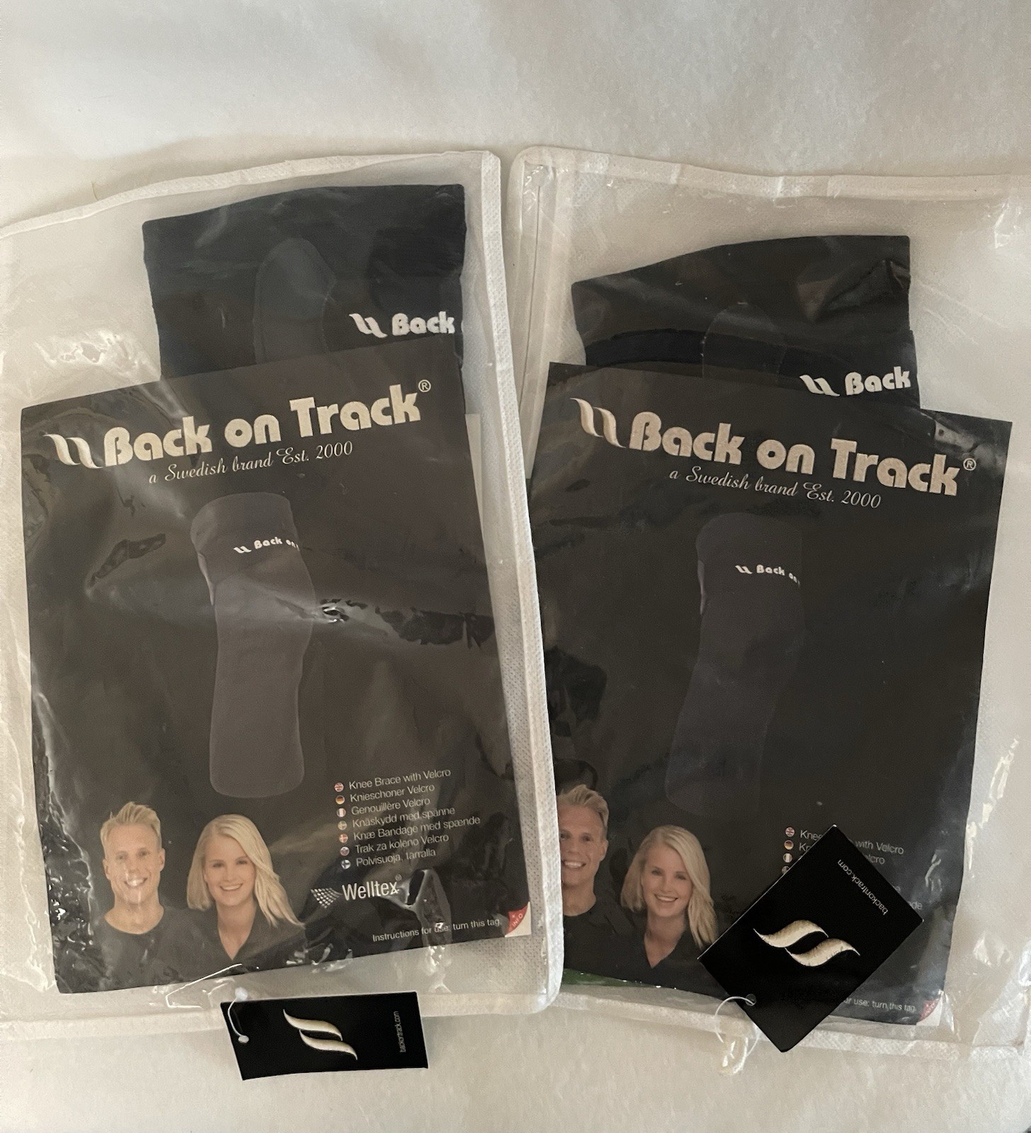 2 -Back on Track Knee Brace with Removable Strap Welltex Technology, Size Small