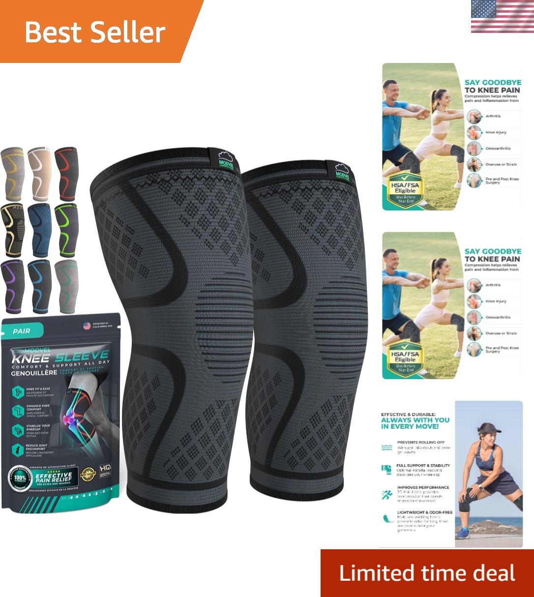 Ultra-Lightweight Knee Support Compression Sleeve – 2-Pack for Active Lifestyles