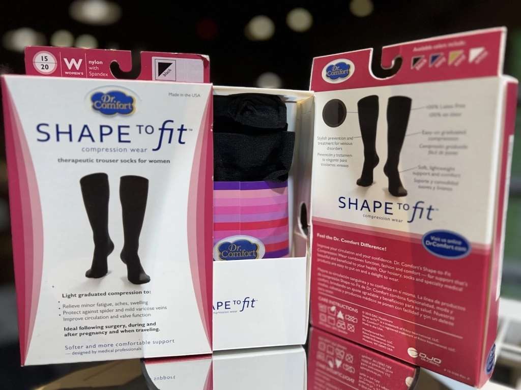 Shape to Fit Therapeutic Trouser Socks for Women, 15-20mmHg (Size: S) Black