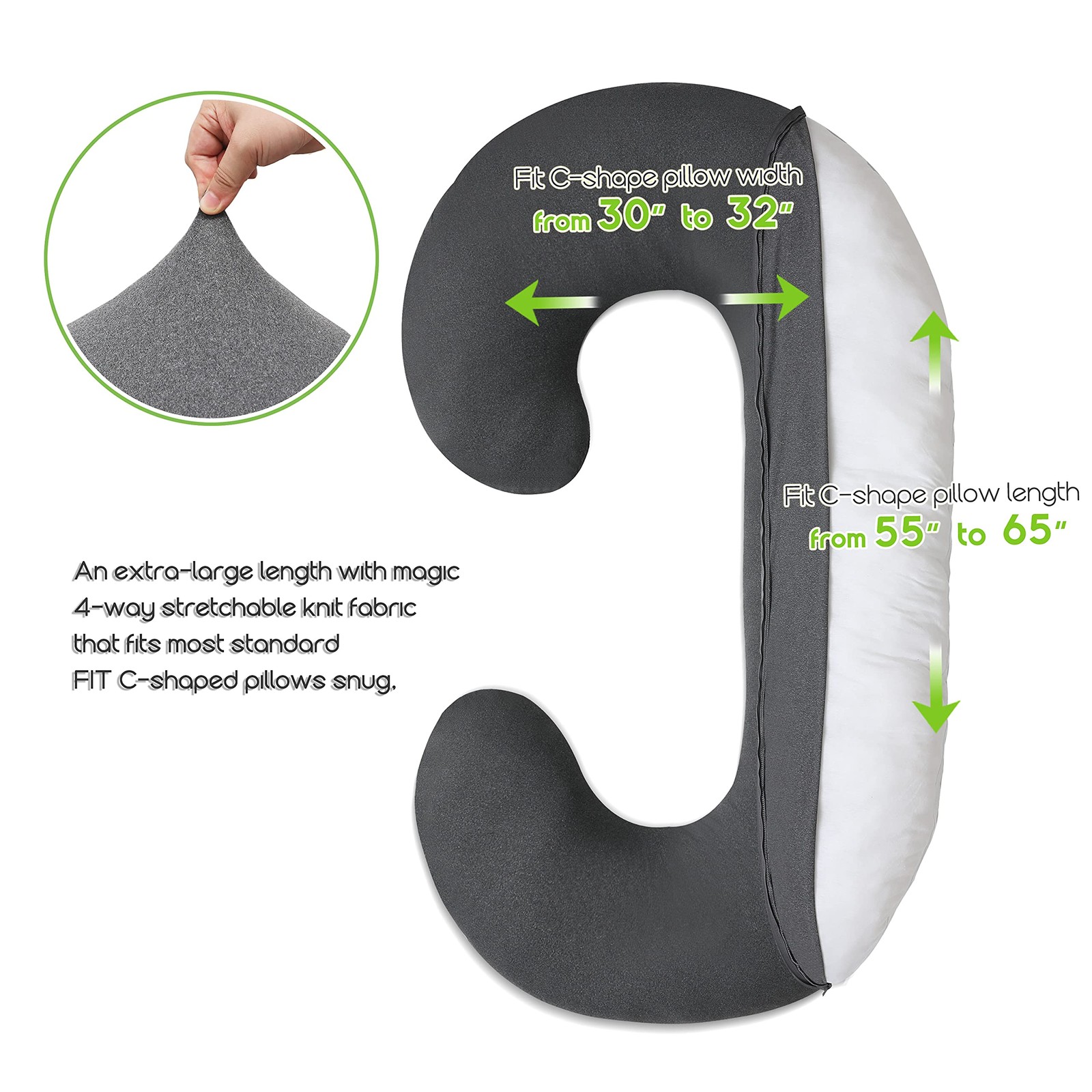 𝐏𝐫𝐞𝐠𝐧𝐚𝐧𝐜𝐲 𝐏𝐢𝐥𝐥𝐨𝐰 𝐂𝐨𝐯𝐞𝐫 C Shaped Full Body Pillow Case 𝐂?…