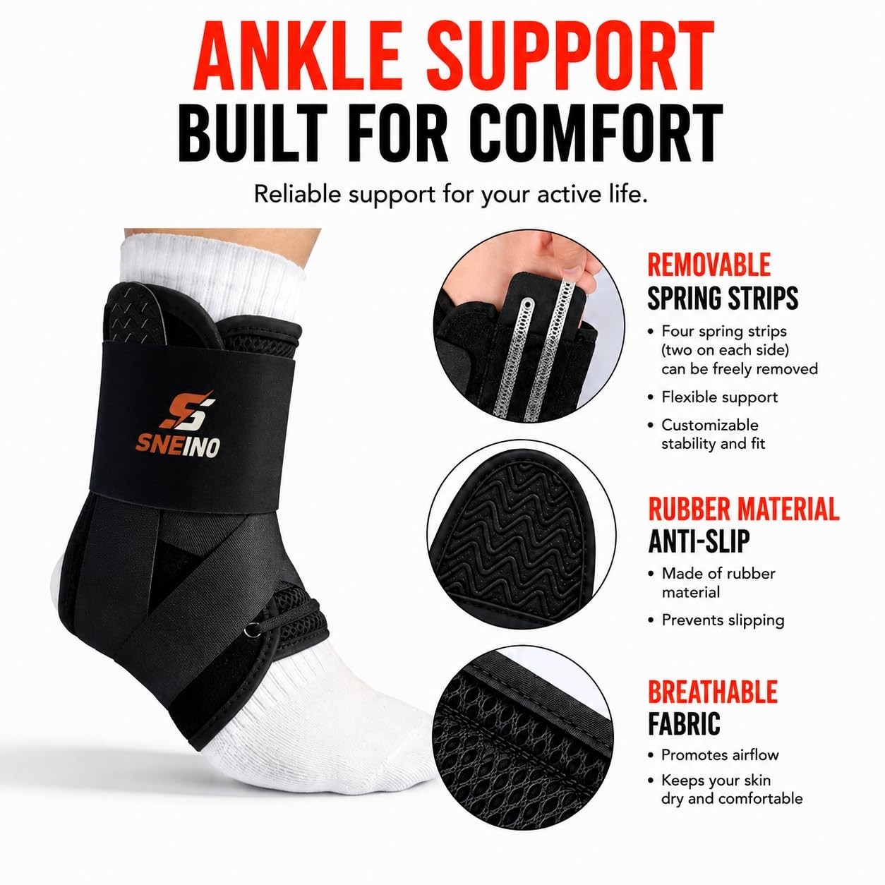 Ankle Brace with Side Stays – Achilles Tendonitis Relief
