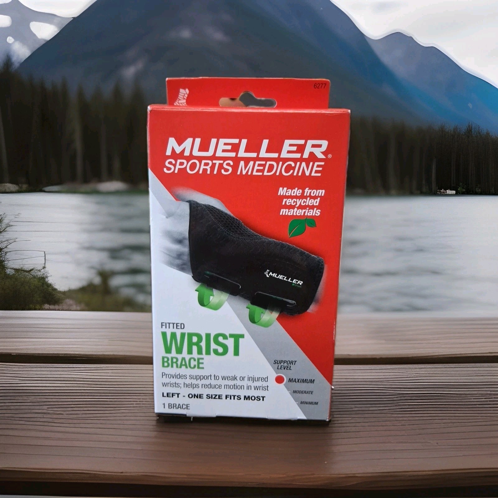 Mueller Sports Medicine Fitted Wrist Brace LEFT One Size Fits Most Max Support