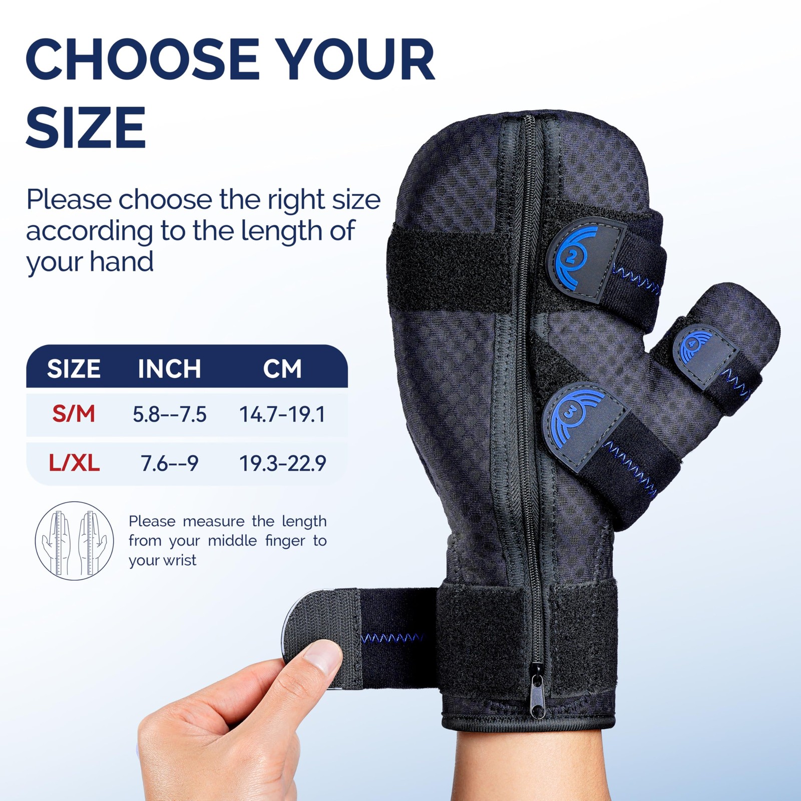 FEATOL Resting Hand Splint with Thumb Support for Men and Small/Medium, Black