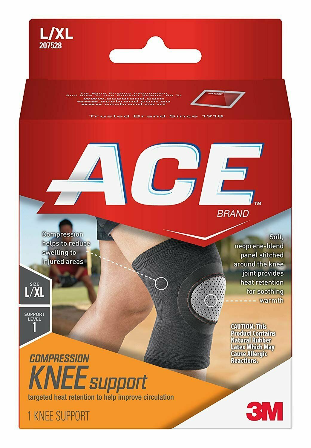 Ace Compression Knee Support Soft Neoprene Blend Panel Large Extra Large 1 ct