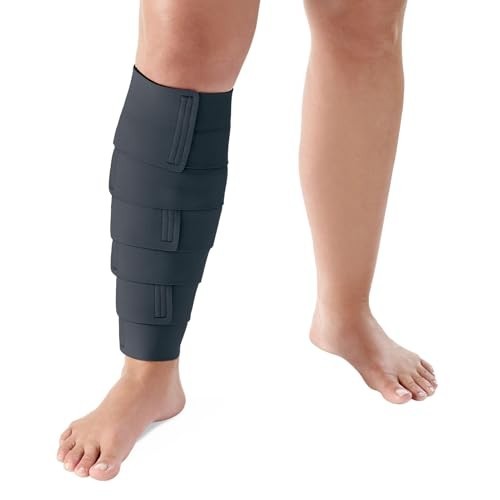 Calf Compression Sleeve Adjustable Breathable Large 35cm Black Hook & Loop