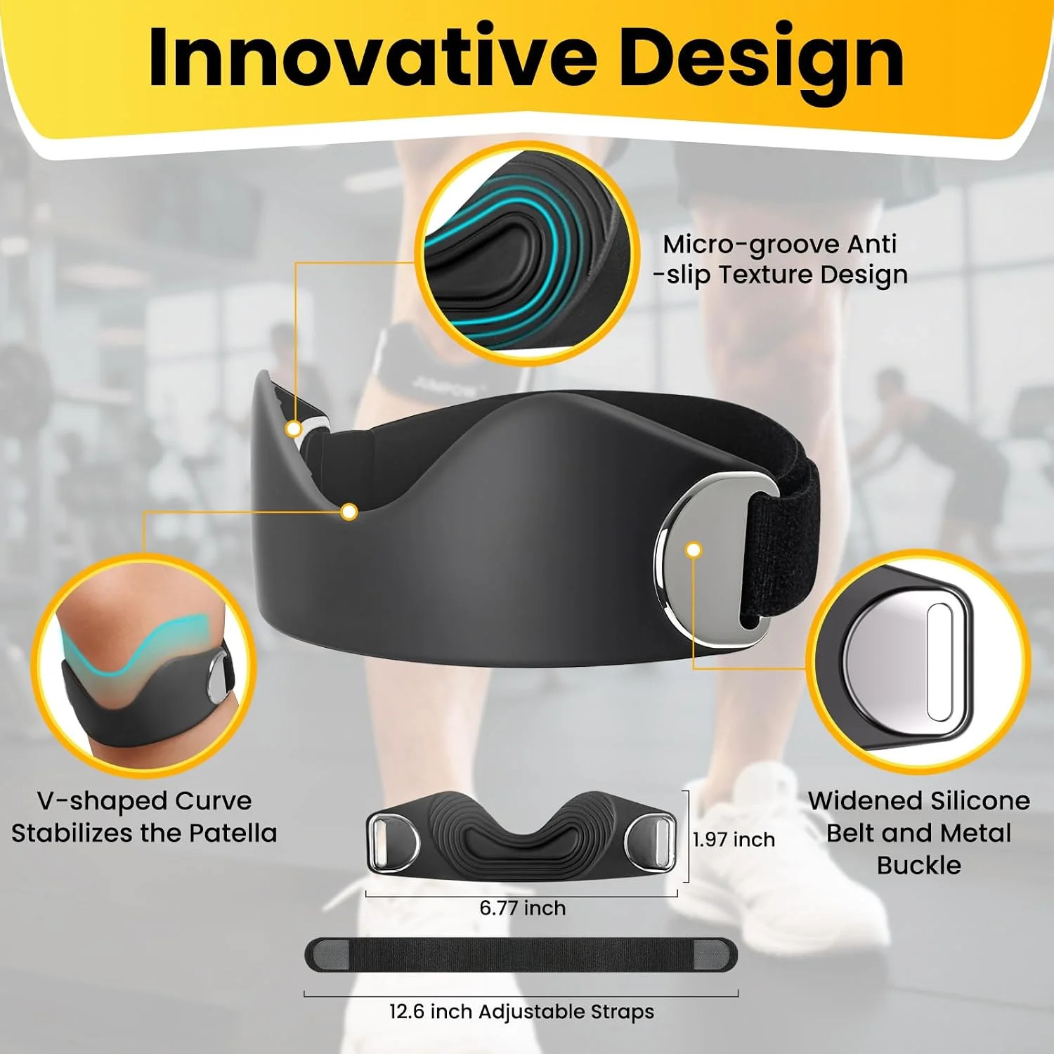 Stryde Precision Knee Strap – Premium Stryde Knee Strap with Silicone Lock-Po…