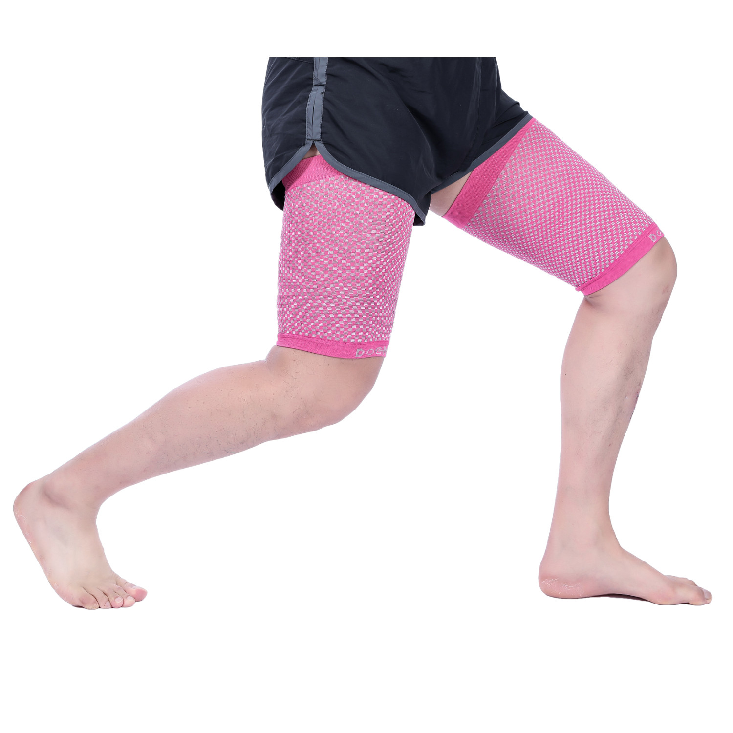 Doc Miller Thigh Compression Sleeve 1 Pair Hamstring Quad Groin Support PINK