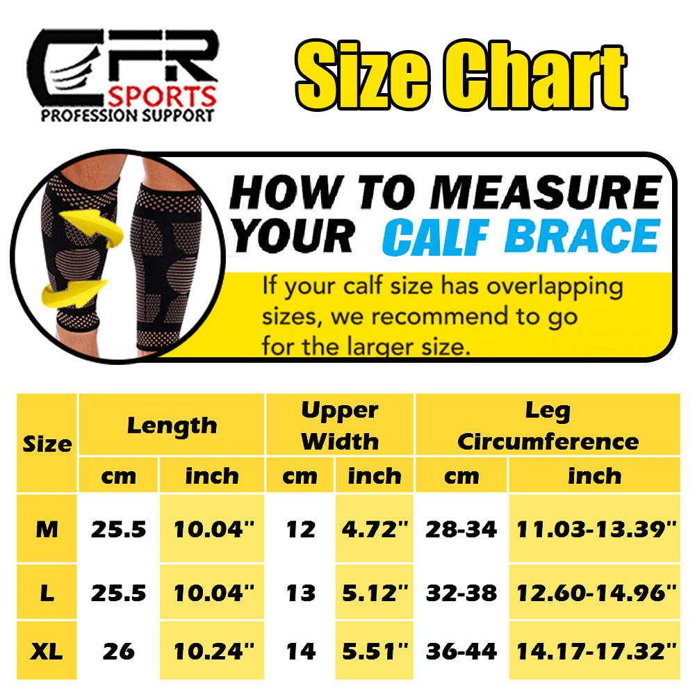Copper Calf Support Brace Compression Sleeves Leg Pain Shin Splints Men & Women