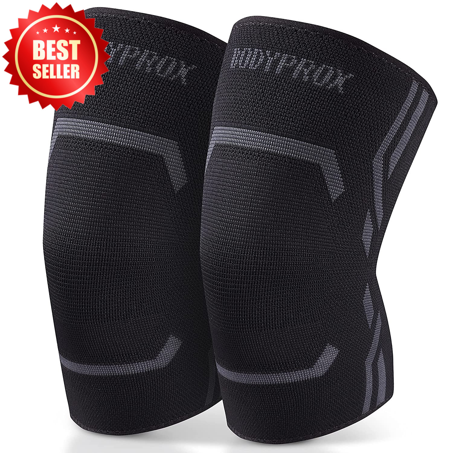Knee Support Brace 2-Pack Compression Sleeve Men Women Running Work Out
