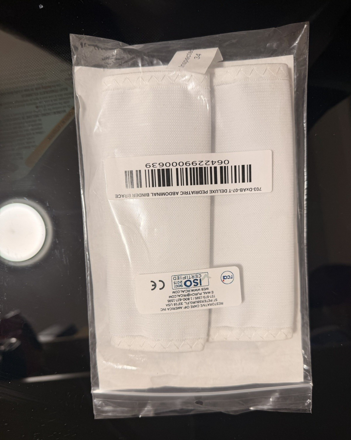 RCAI Deluxe Pediatric Abdominal Binder Toddler White 703-DX-AB-07-T