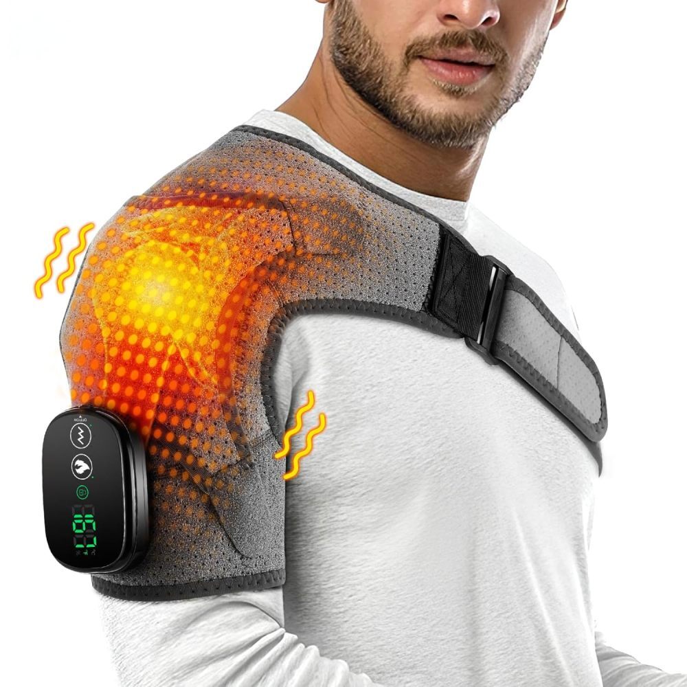 Electric Heated Shoulder Massager with Vibration Massage Brace Joint Pain Relief
