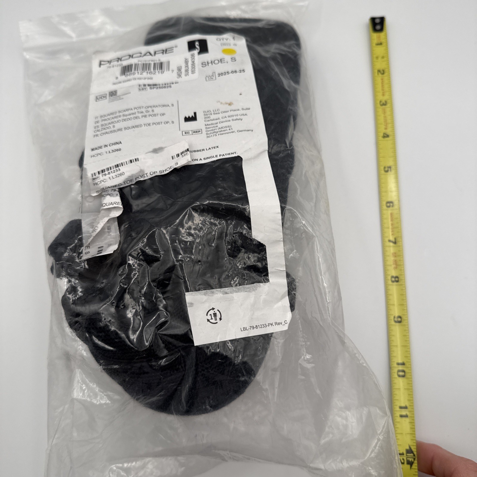 ProCare Squared Toe Post-Op Shoe Small Black 79-81233 DJO New Sealed PC151FB01-S
