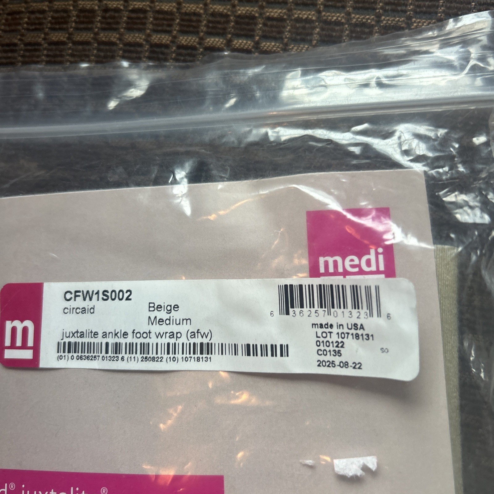 Medi Circaid Juxtafit Ankle Foot Wrap (afw) Medium Beige CFW1S002 NIP Lot Of 2