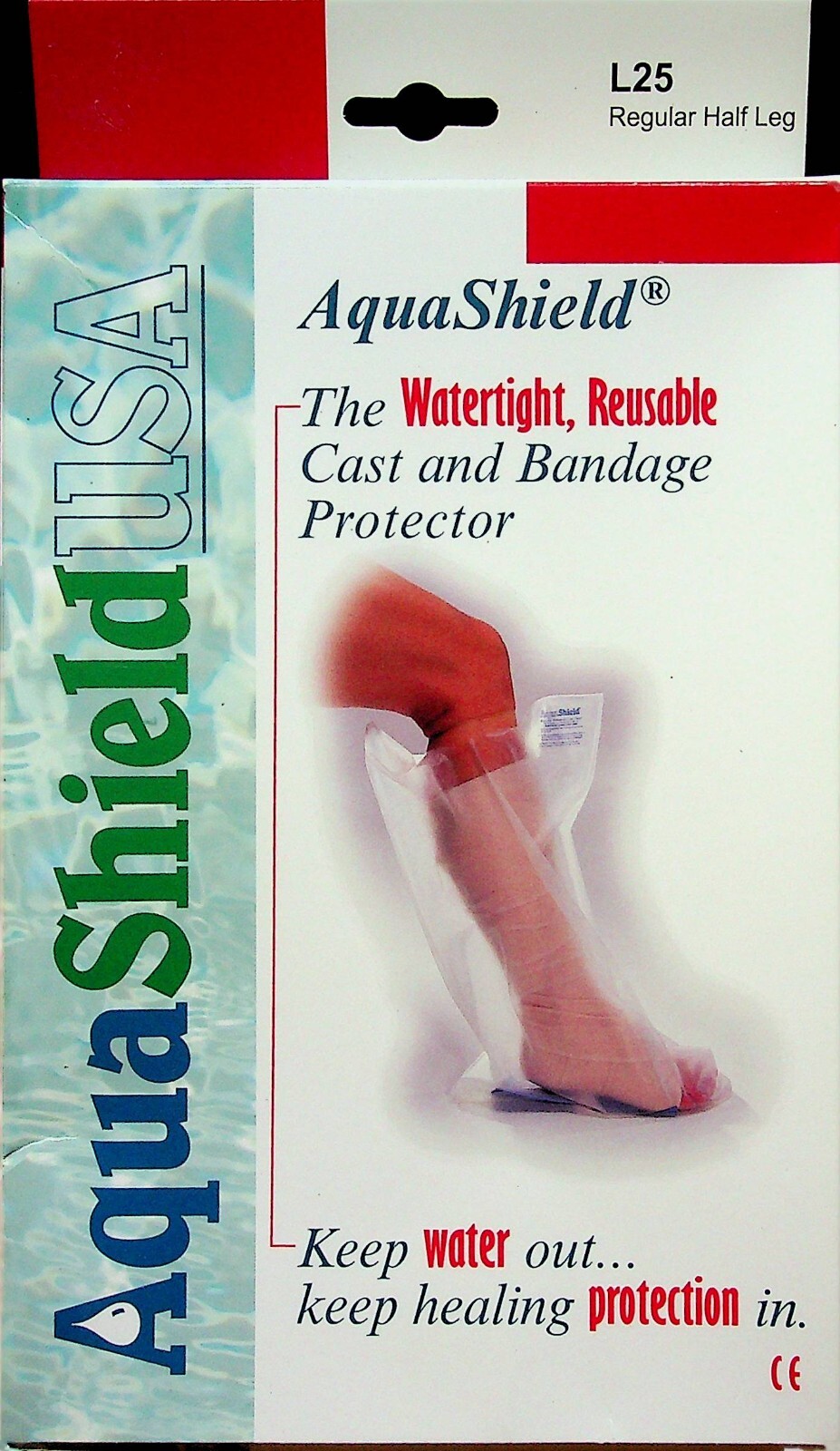 AQUASHIELD ADULT [L25] HALF LEG REUSABLE WATERTIGHT CAST & BANDAGE PROTECTOR