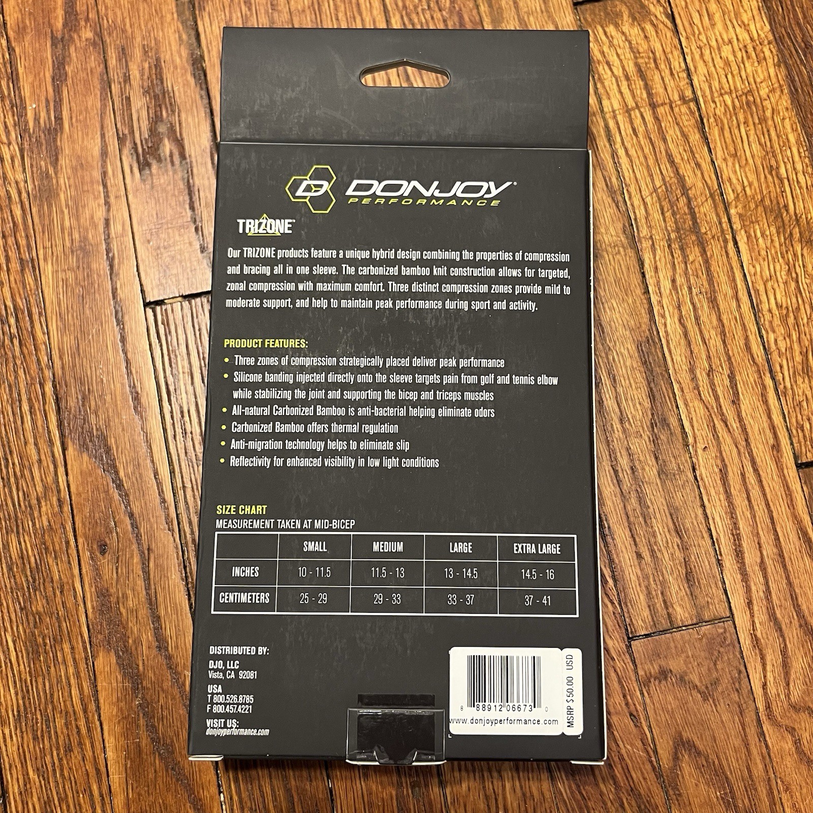 Donjoy Peeformance Trizone Arm Sleeve Mid Support Size Large NIB NEW