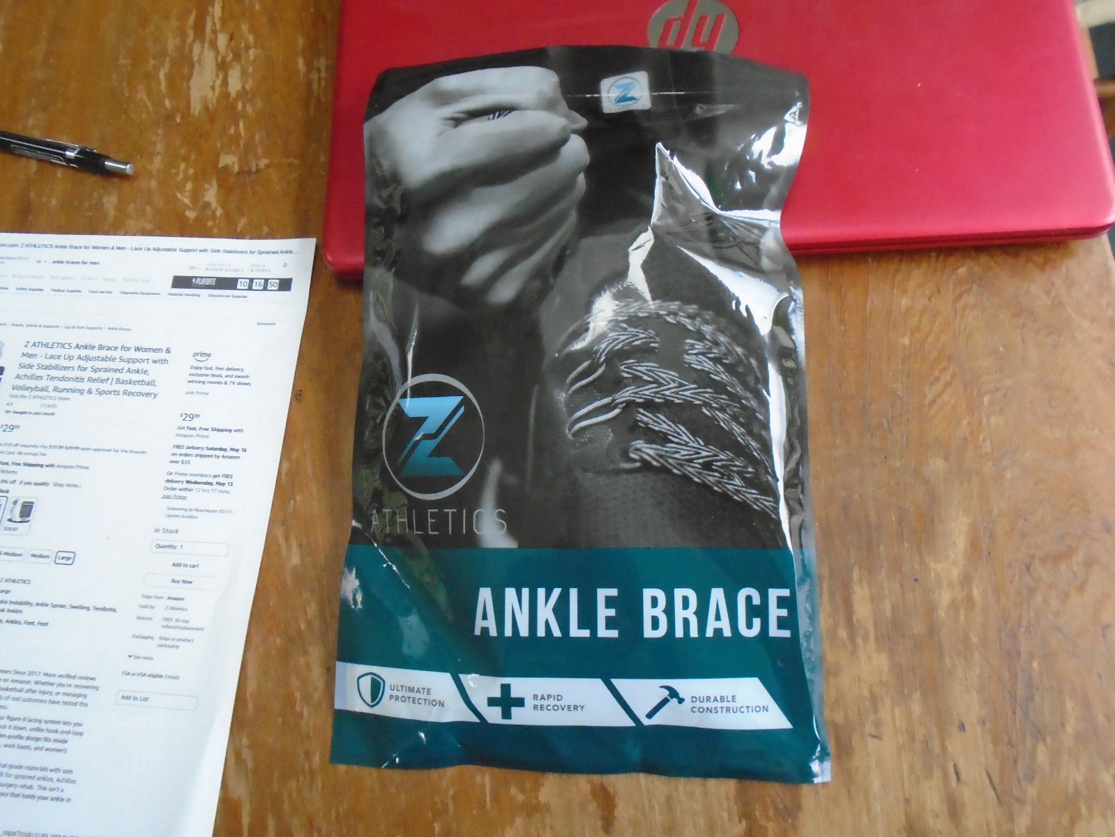 Z Athletics Ankle Brace for Women & Men, Size Medium, Brand New