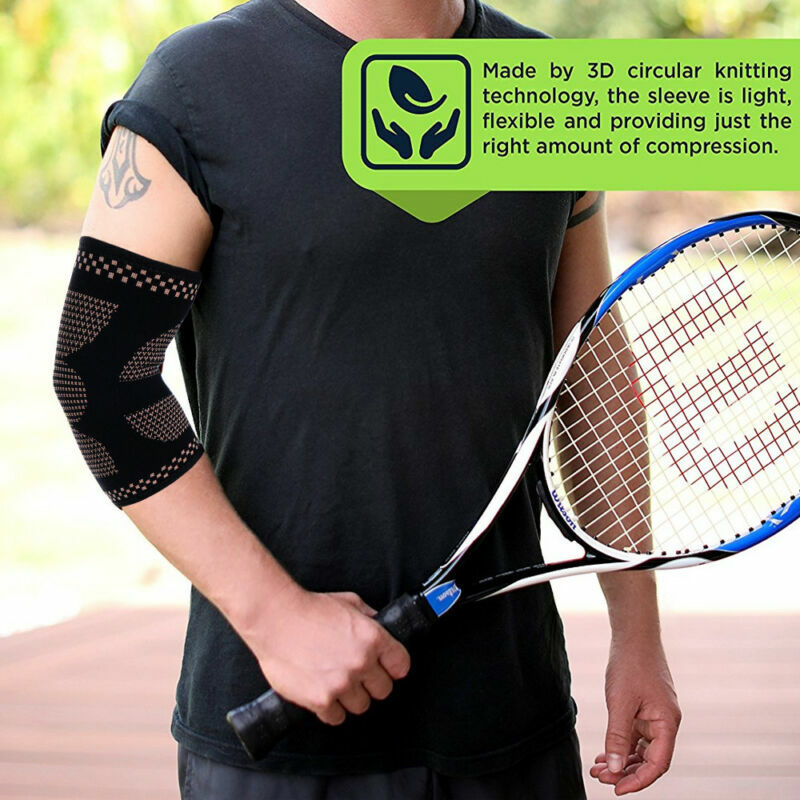 Elbow Support Brace Copper Compression Sleeve for Joint Arthritis Pain Relief US