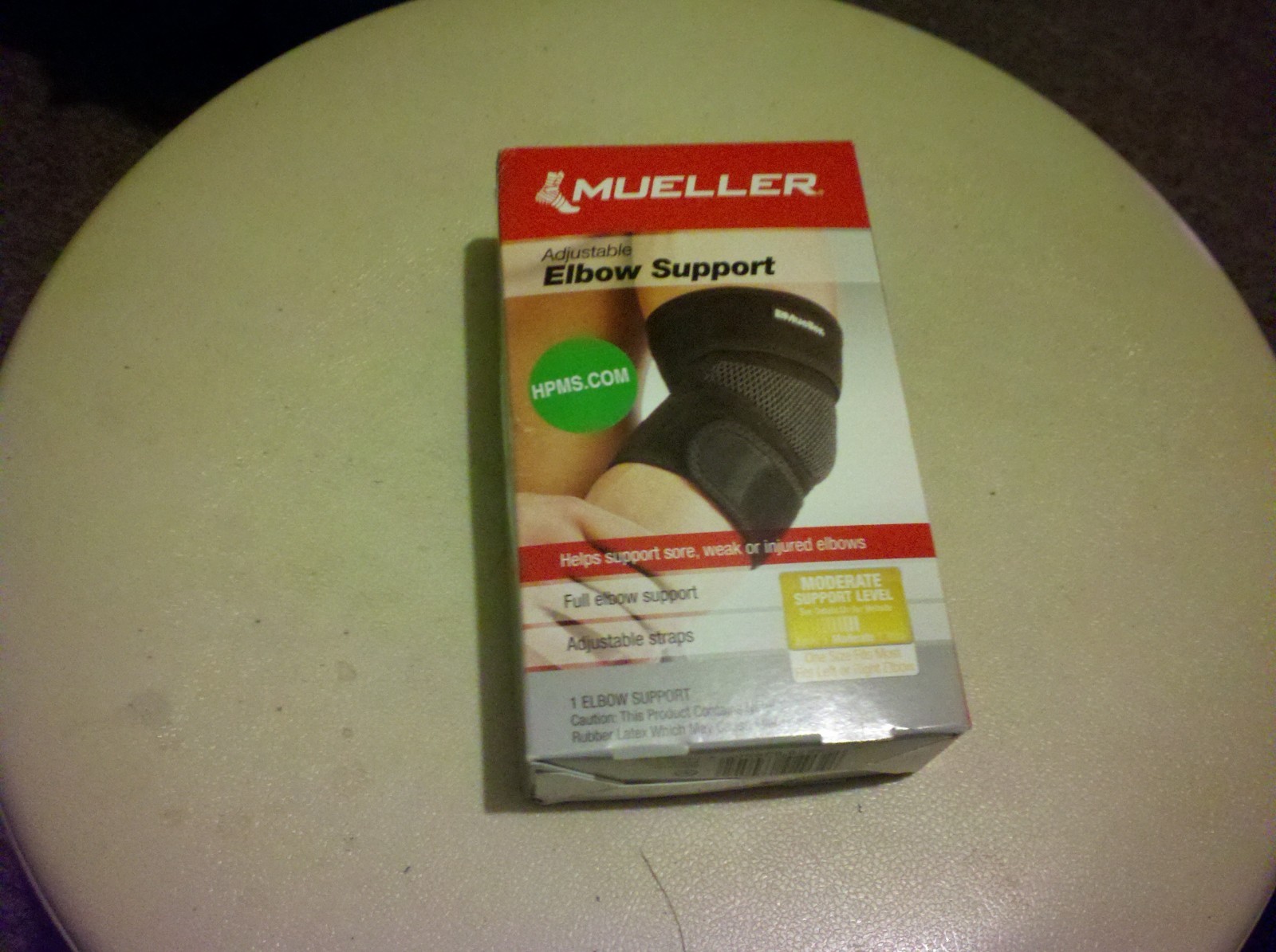 Mueller Adjustable Elbow Support Brace Model #6305–Black (One Size Fits Most)