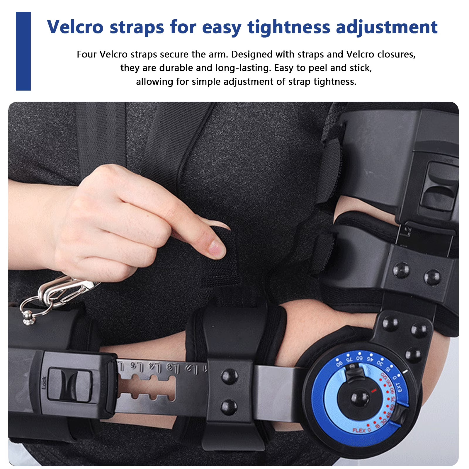 Hinged ROM Elbow Brace，Adjustable Post Op Elbow Brace Stabilizer Splint