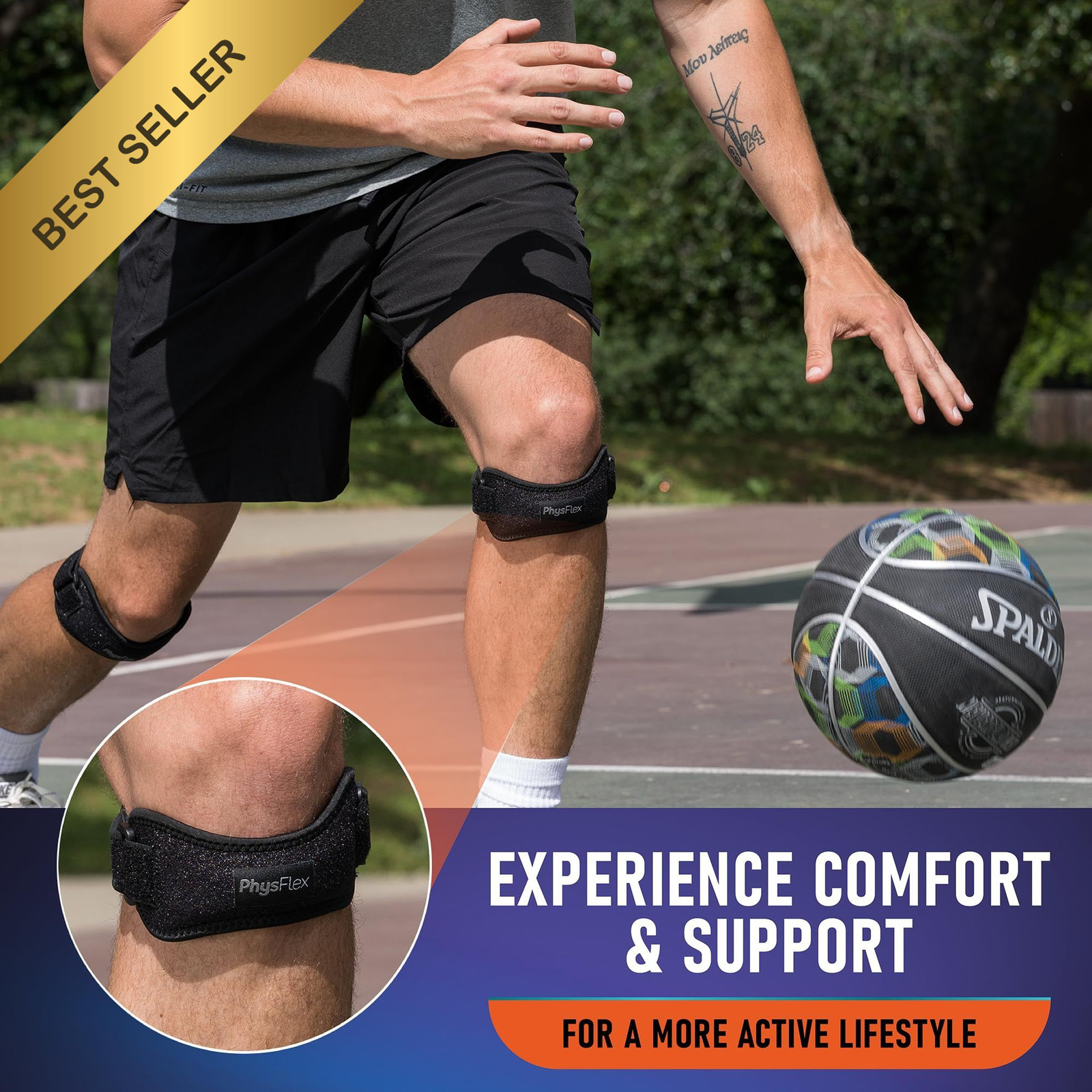 2 Pack Patellar Tendon Support Strap Knee Brace for Active Pain Relief Workouts