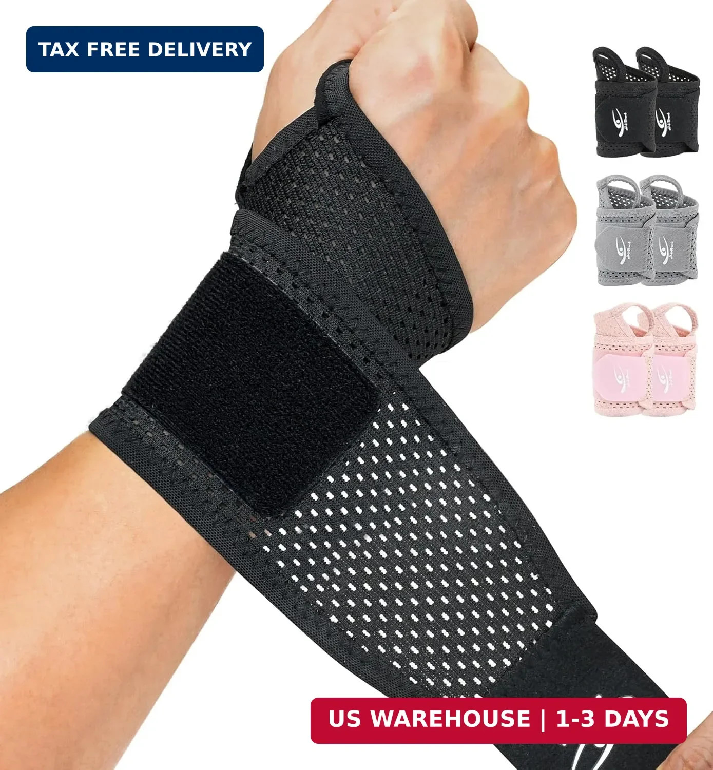 HiRui 2-Pack Ultra-Thin Mesh Wrist Wraps – Breathable, Adjustable Wrist Support
