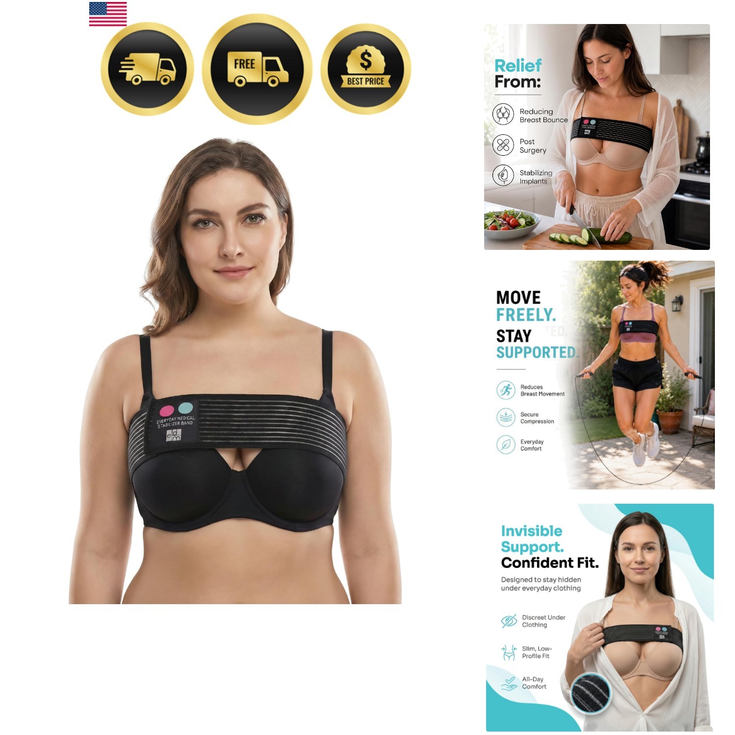 Breast Implant Stabilizer Band I Post Surgery Breast Augmentation and Reducti…