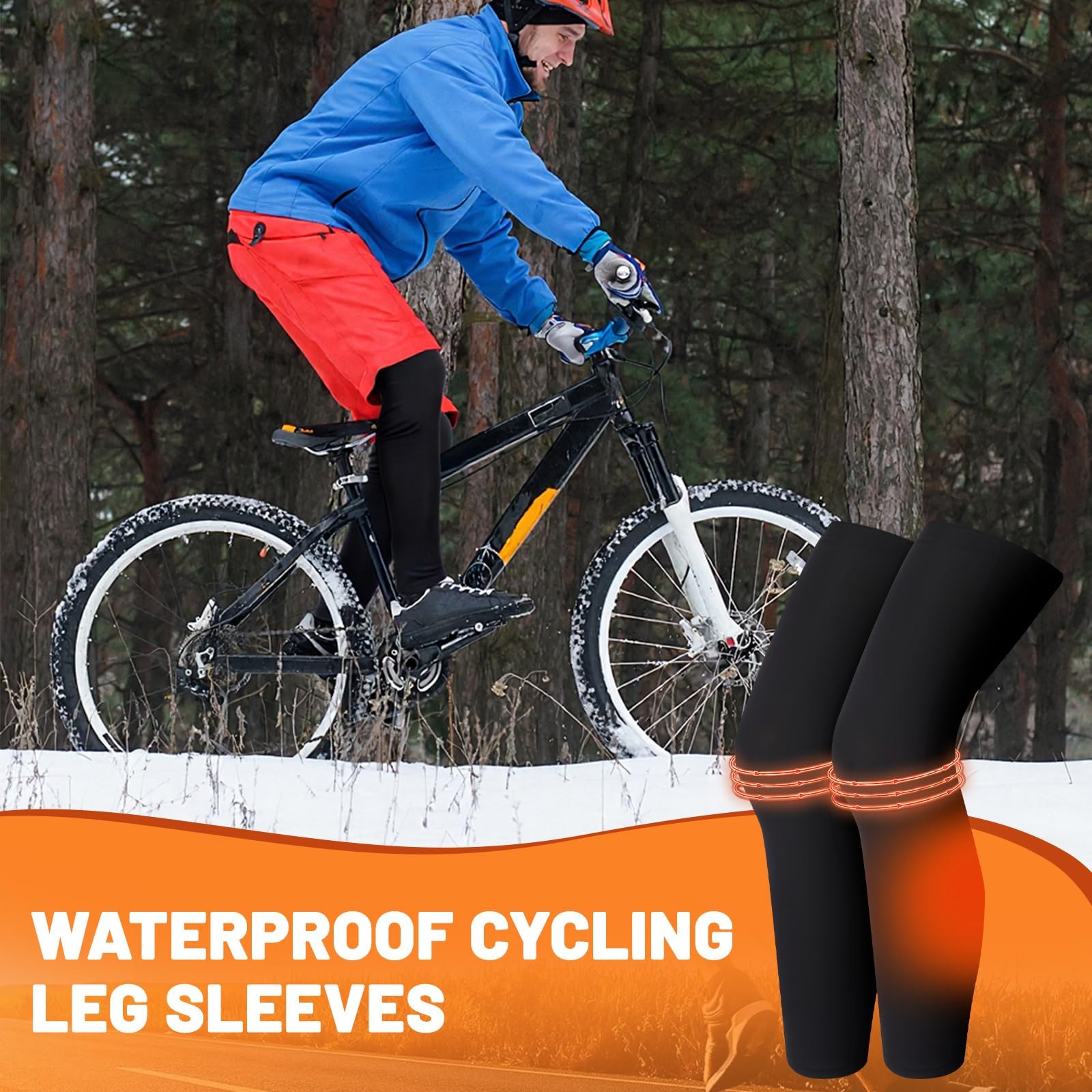 Waterproof Fleece Thermal Winter Compression Leg Sleeves Men Women 2 Pairs