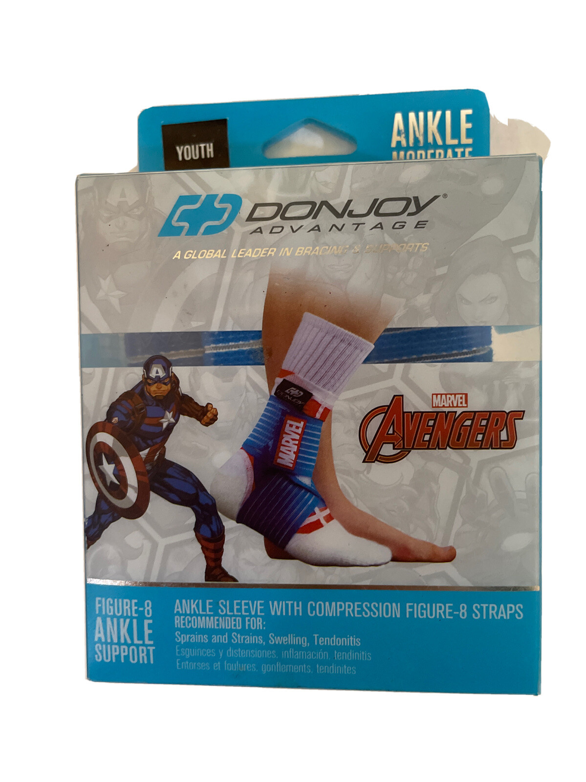 DonJoy Advantage Youth Moderate Ankle Support Marvel Captain America