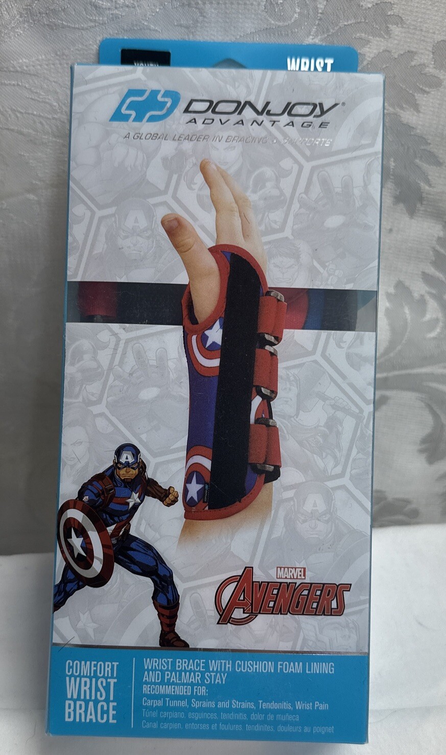 Marvel CAPTAIN AMERICA Comfort Wrist Brace Moderate YOUTH LEFT MSRP $19.99
