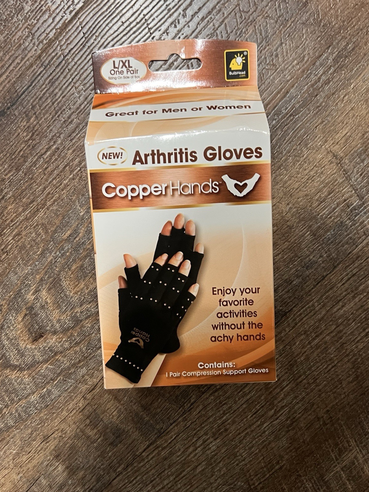 Copper Hands Arthritis Compression Support Gloves, L/XL Men or Women NIB (N3)