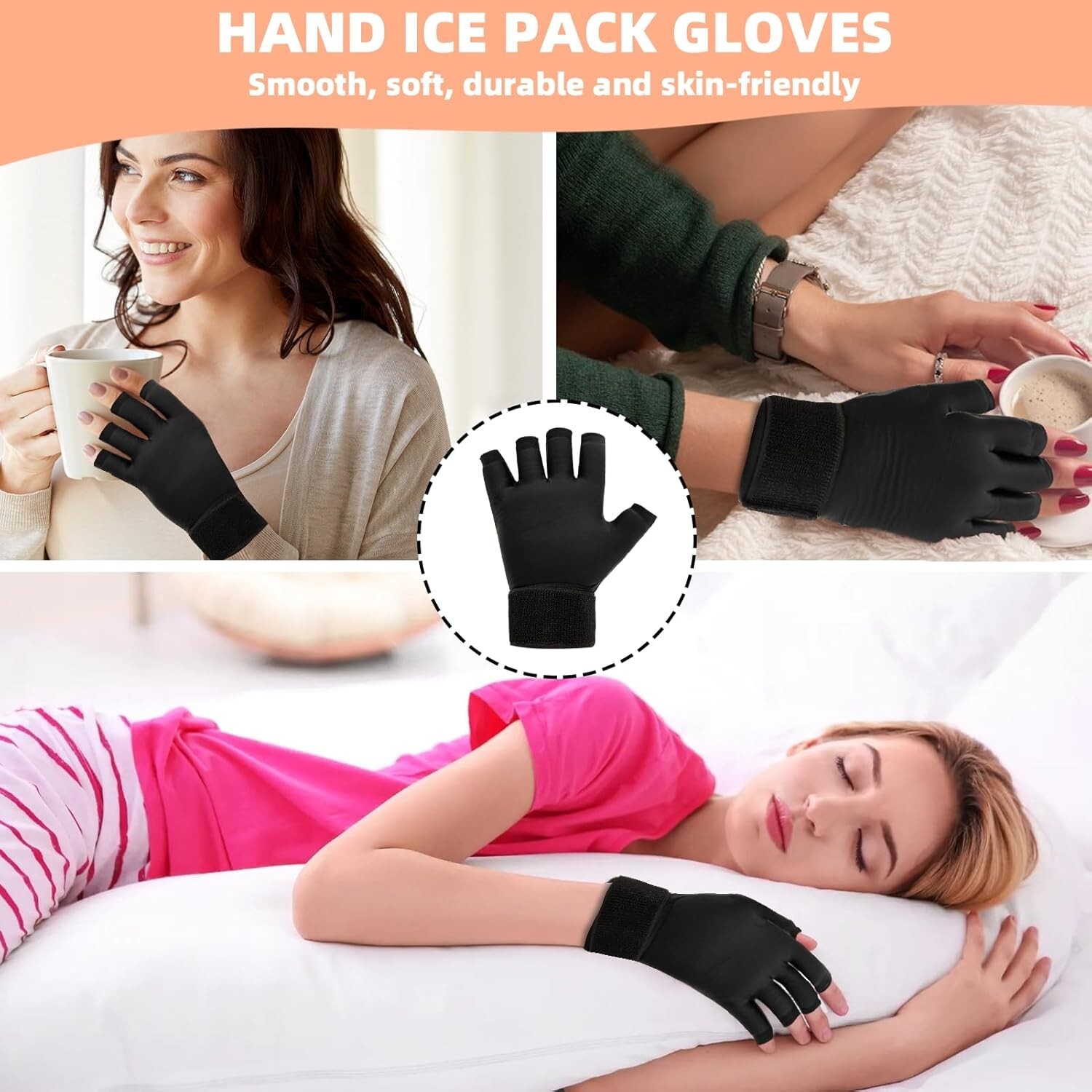 Finger Arthritis Compression Hand Ice Pack Gloves for Cold Hot Therapy Pain R…