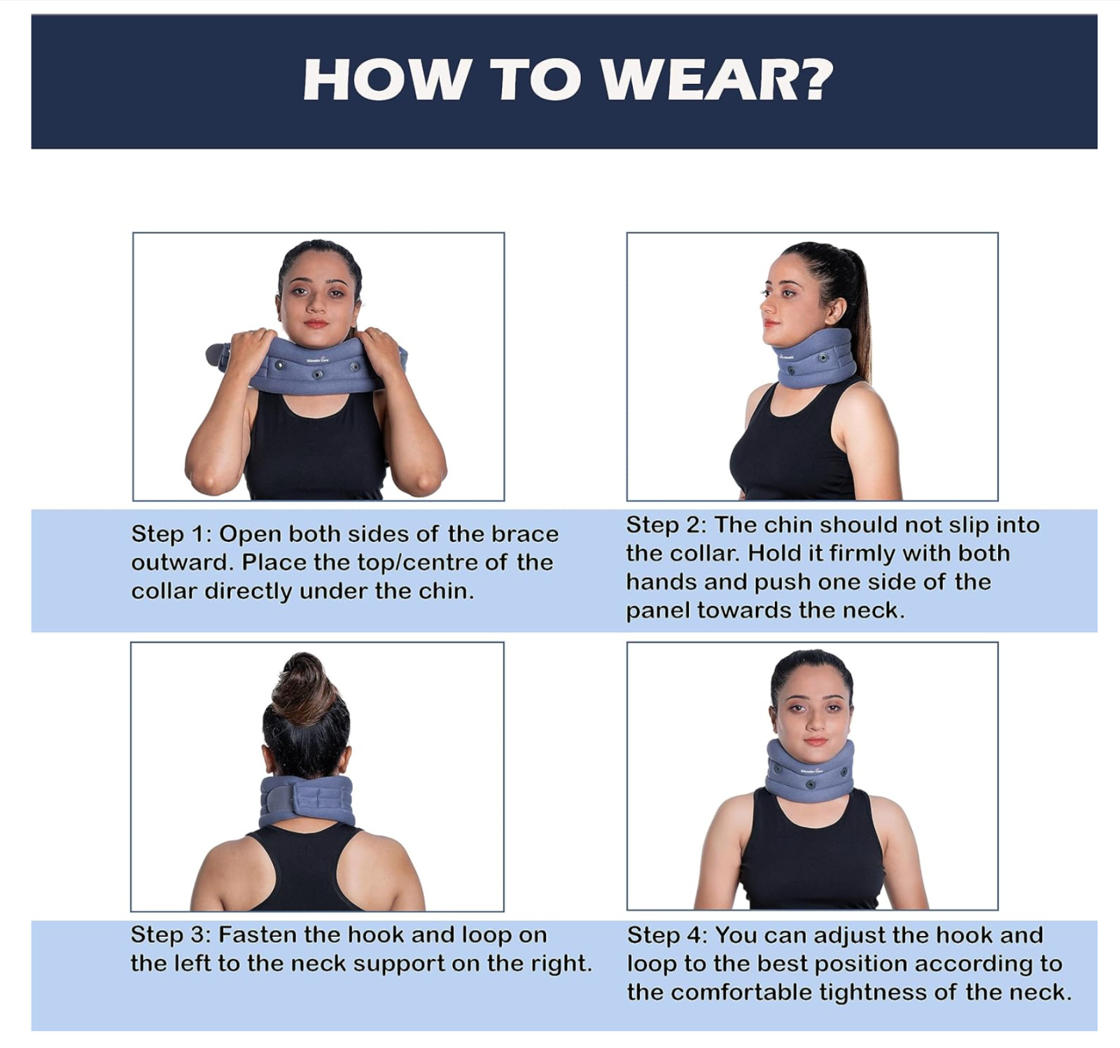 🩵 Wonder Care Soft Cervical Neck Brace Collar Pain Relief Support – Ships fast