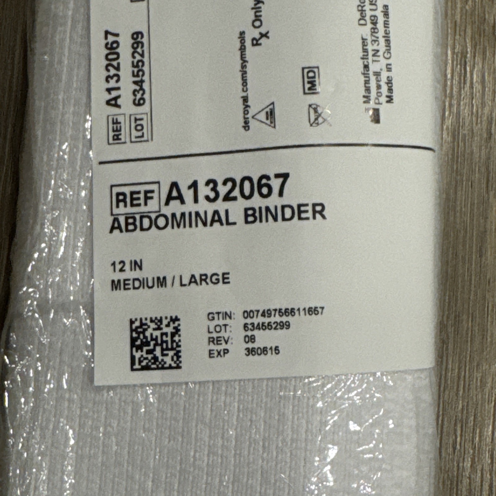 💙DeRoyal Abdominal Binder M/L 46–62” REF 13652067 Support Wrap NO BOX WILL SHIP