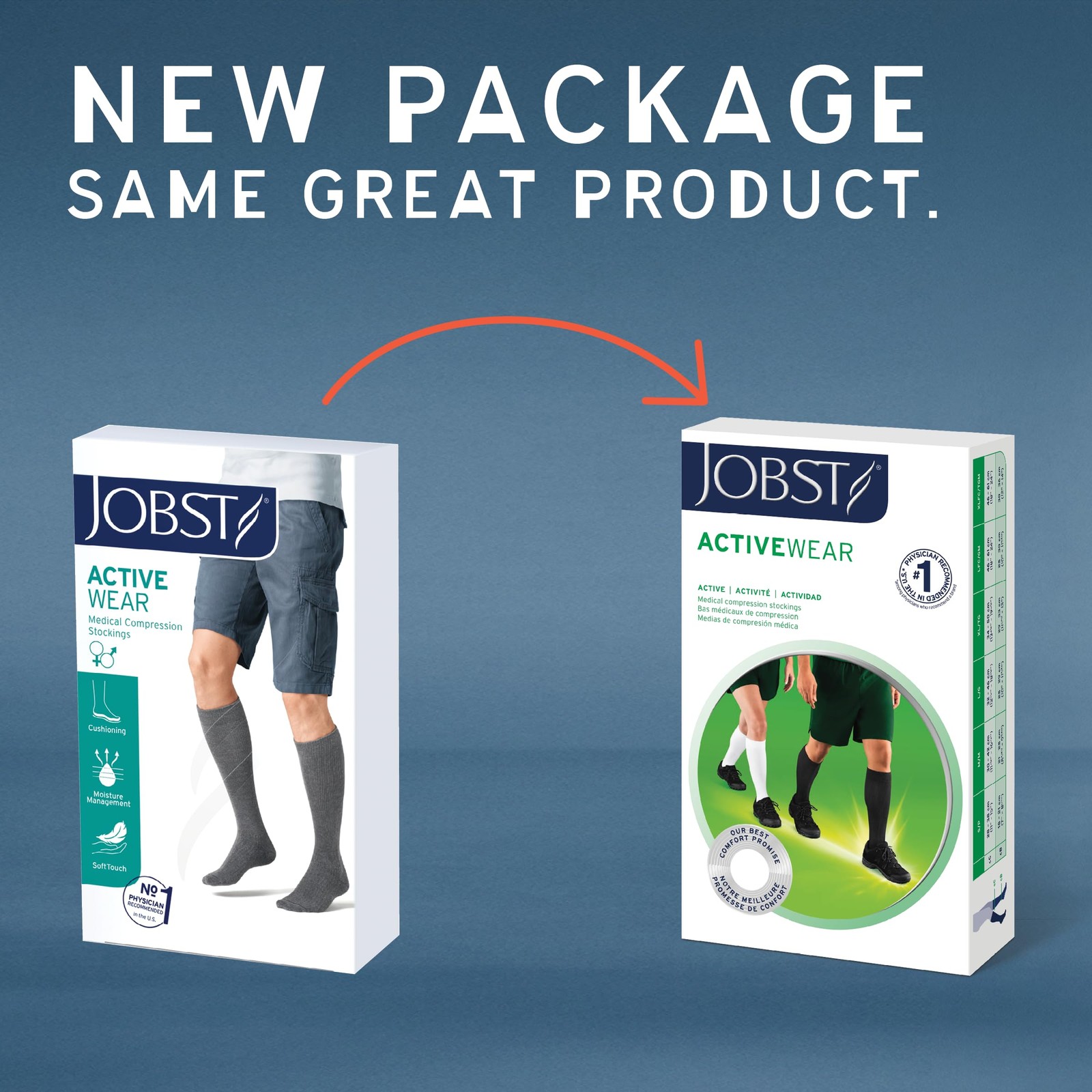 Jobst Activewear 20-30Mmhg Compression Socks Knee High Closed Toe Cool White