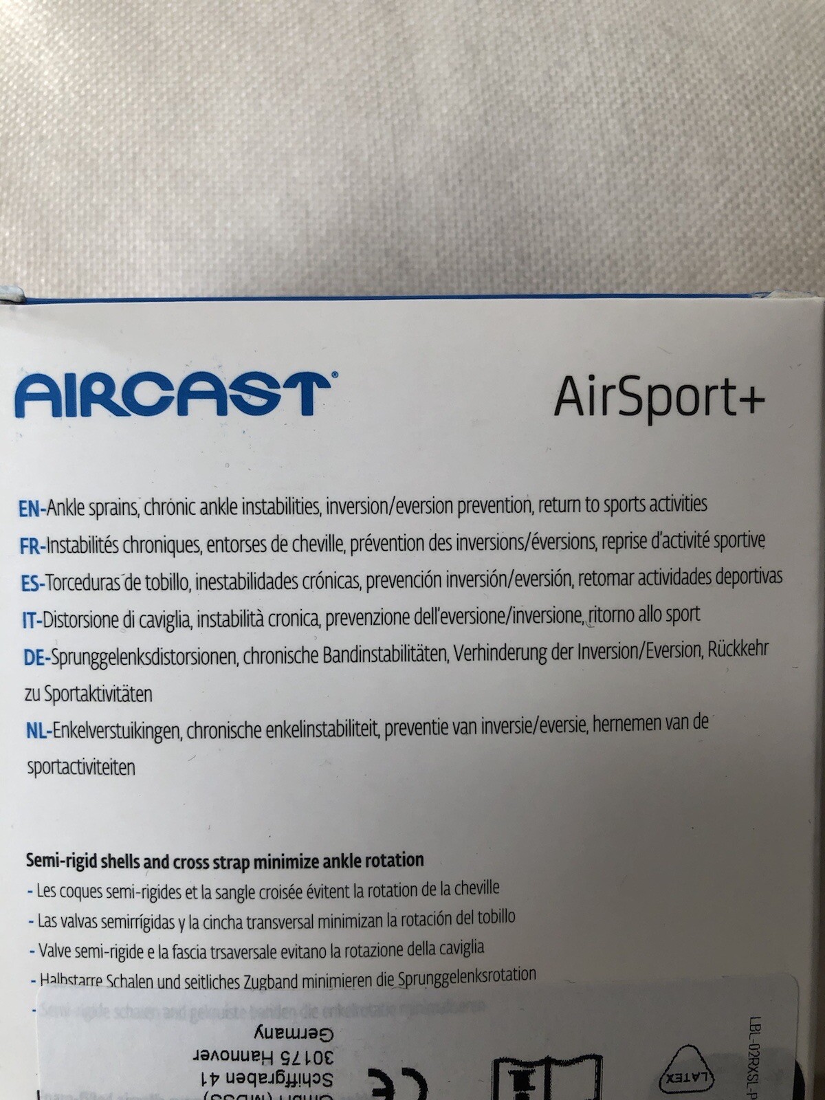 Aircast AirSport plus Ankle Brace Small Right Brand New