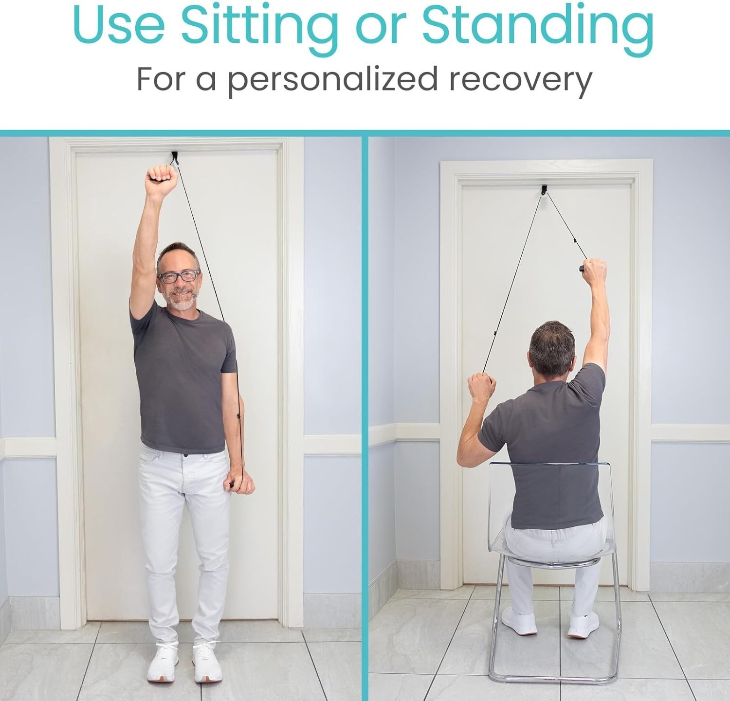 Shoulder Pulley for Physical Therapy – over the Door Pulley for Frozen Shoulder
