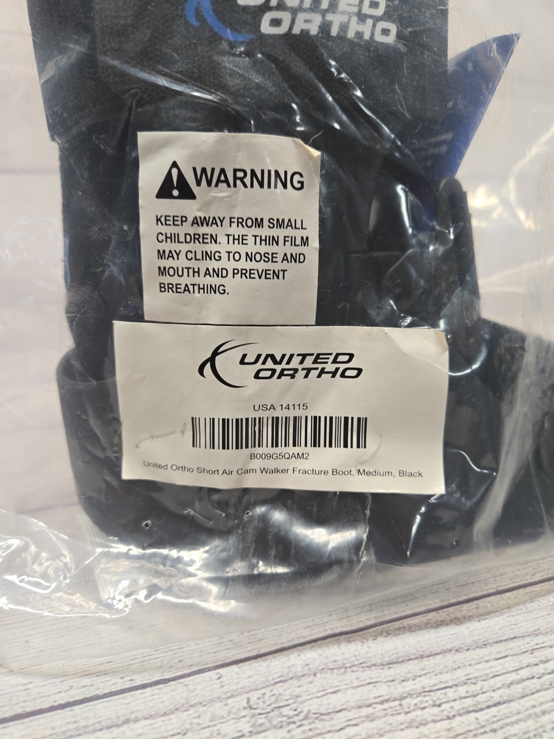 United Ortho Short Air Cam Walker Fracture Boot Medium Black, MD New Sealed