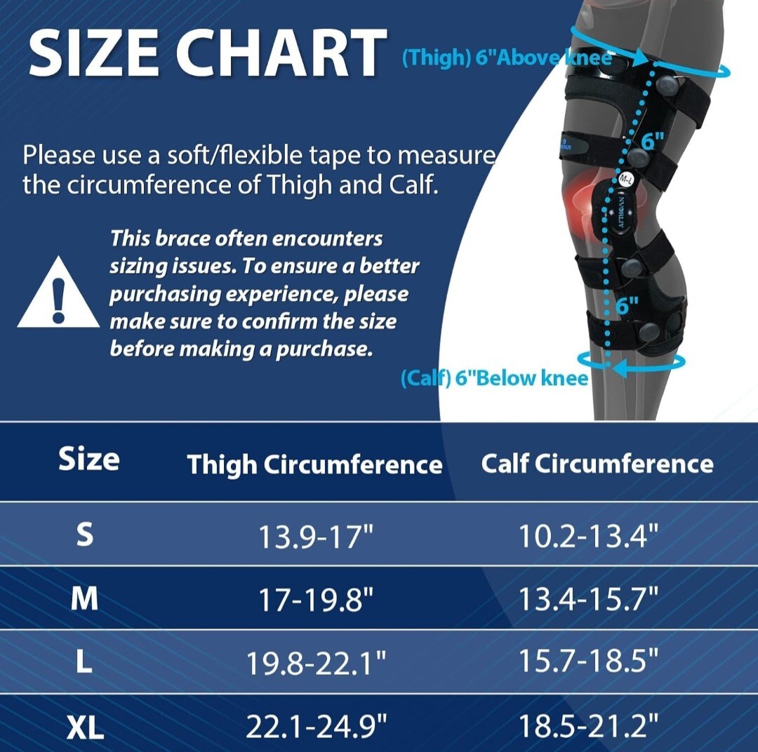 NVORLIY Hinged Knee Brace ROM Right / XL Adjustable NEW