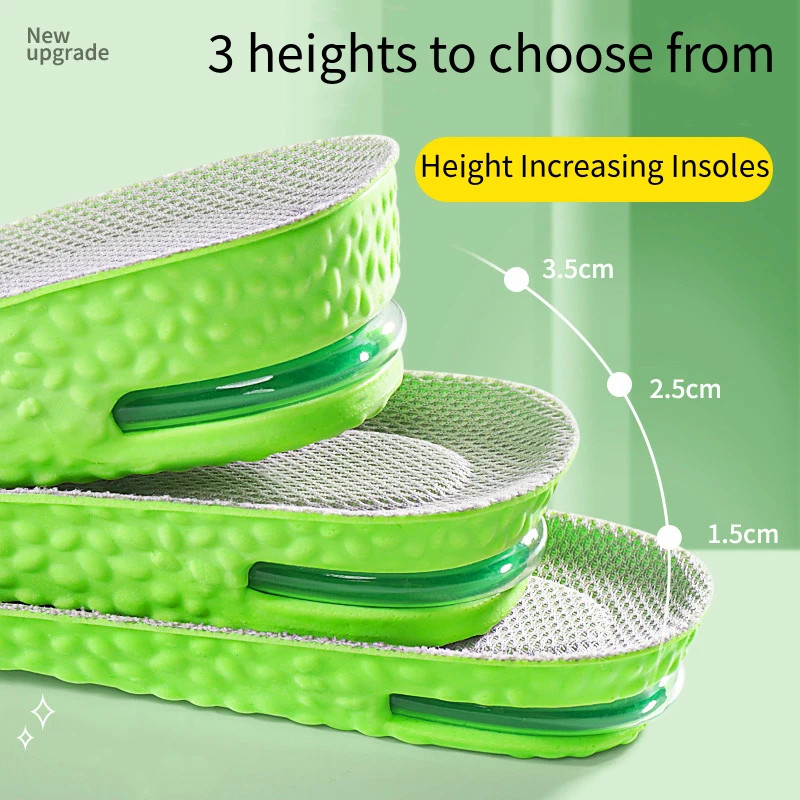 1Pair Air Cushion height increase insoles Breathable Sweat and Anti-Odour Insole