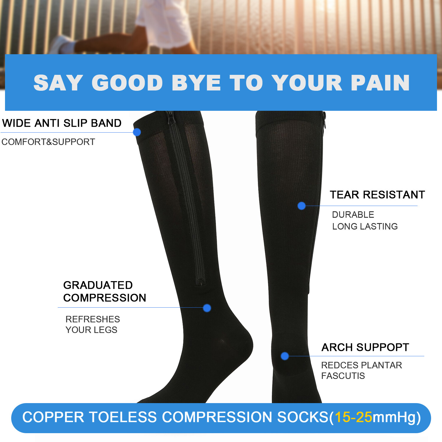 Vital Socks for Compression & Circulation Medias de Compresion 20-30mmgh 3 Pair