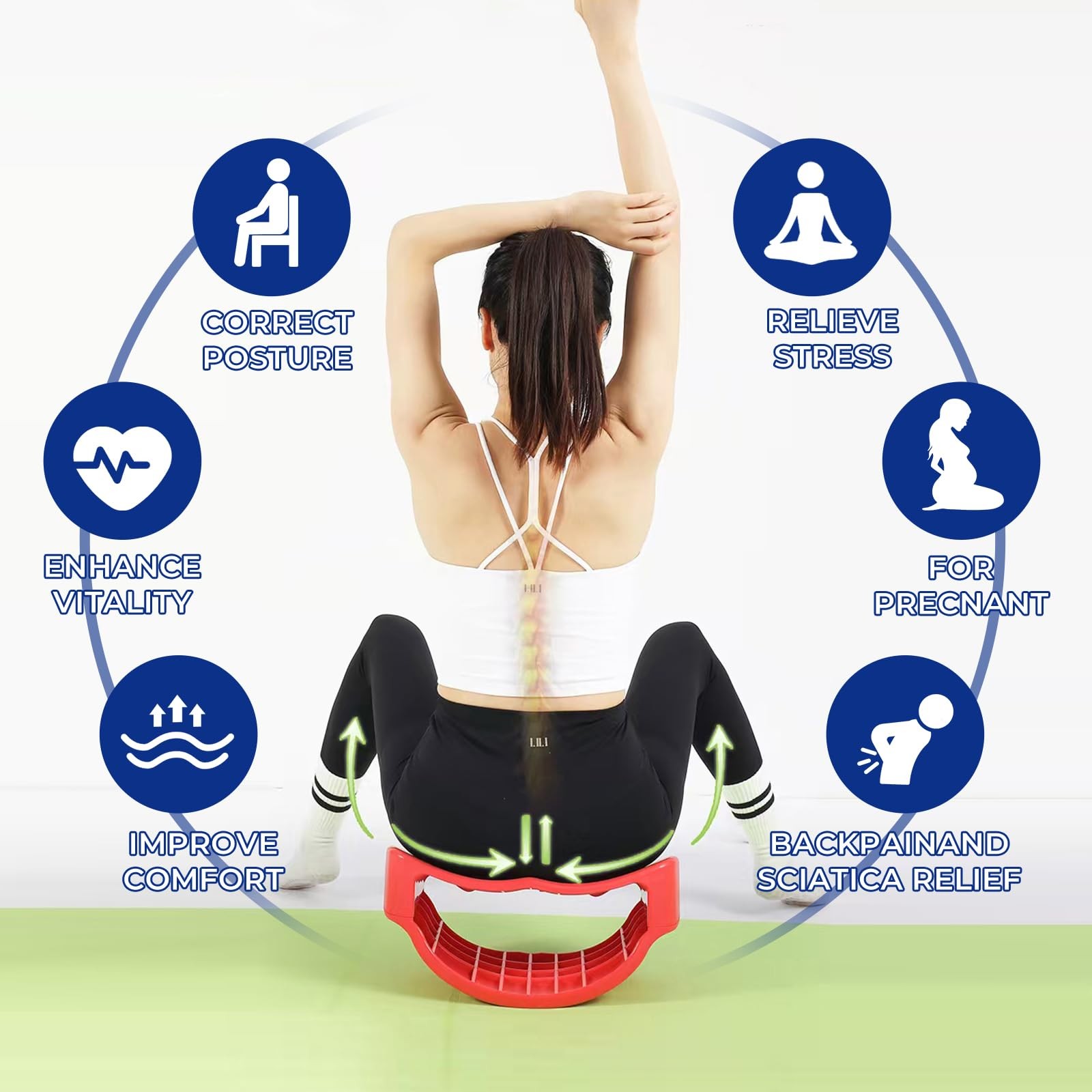 Back Stretcher Back Cracker Pelvic Floor Trainer Spine Decompressor Home Gym