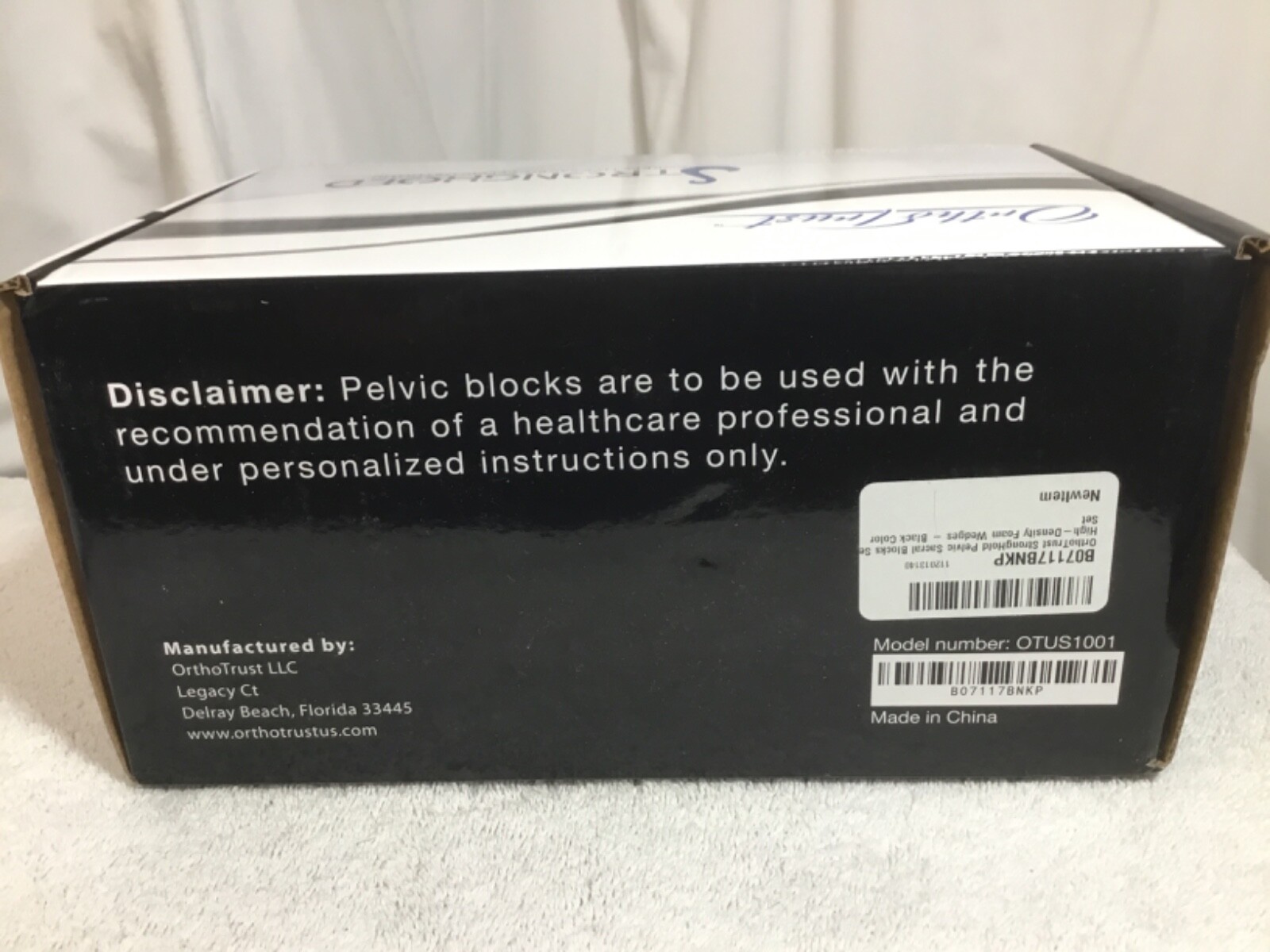 OrthoThrust StrongHold Sacral Blocks set High-Density Foam Black