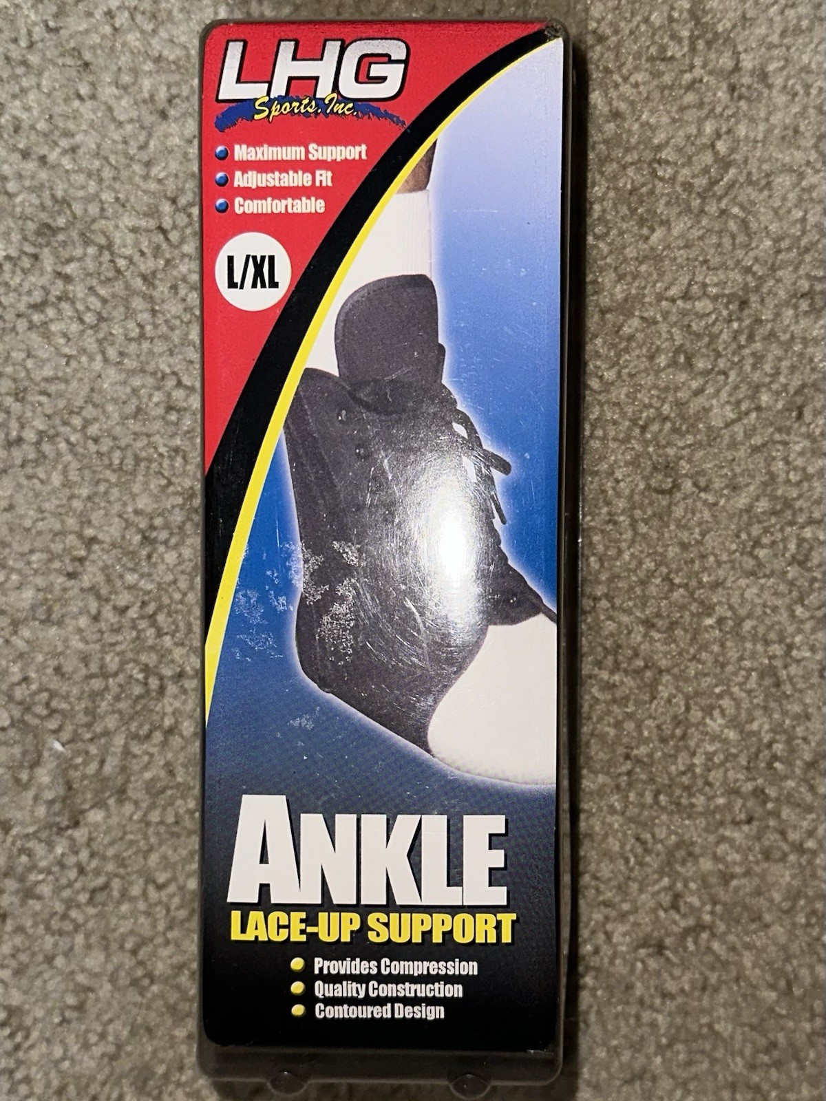 Ace Brand Sport Deluxe Ankle Stabilizer, Adjustable L/XL. Black