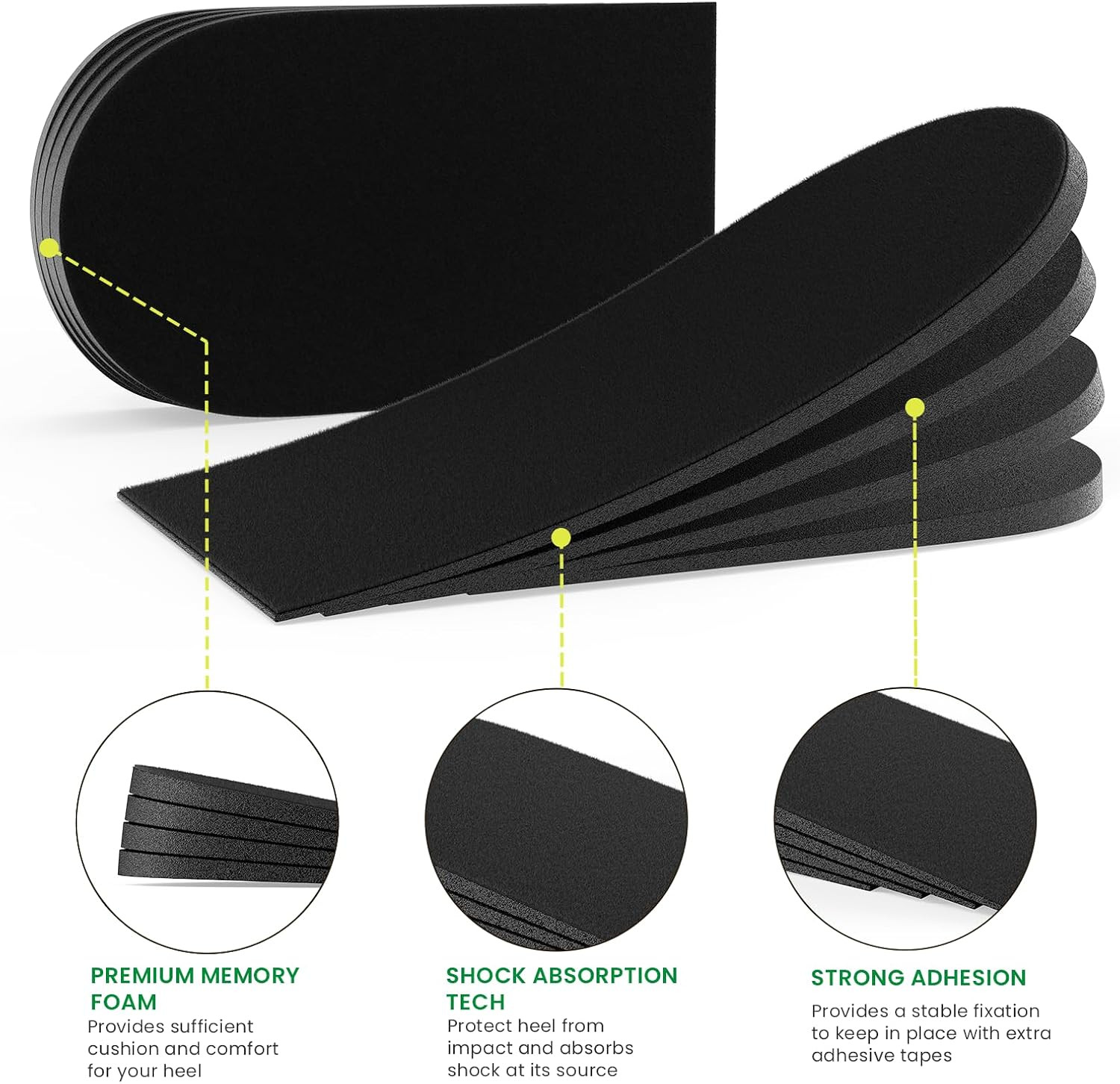 Adjustable Heel Lift Inserts- Orthopedic Shoe Lifts,Black,1 Pair,M | Shoe Lift