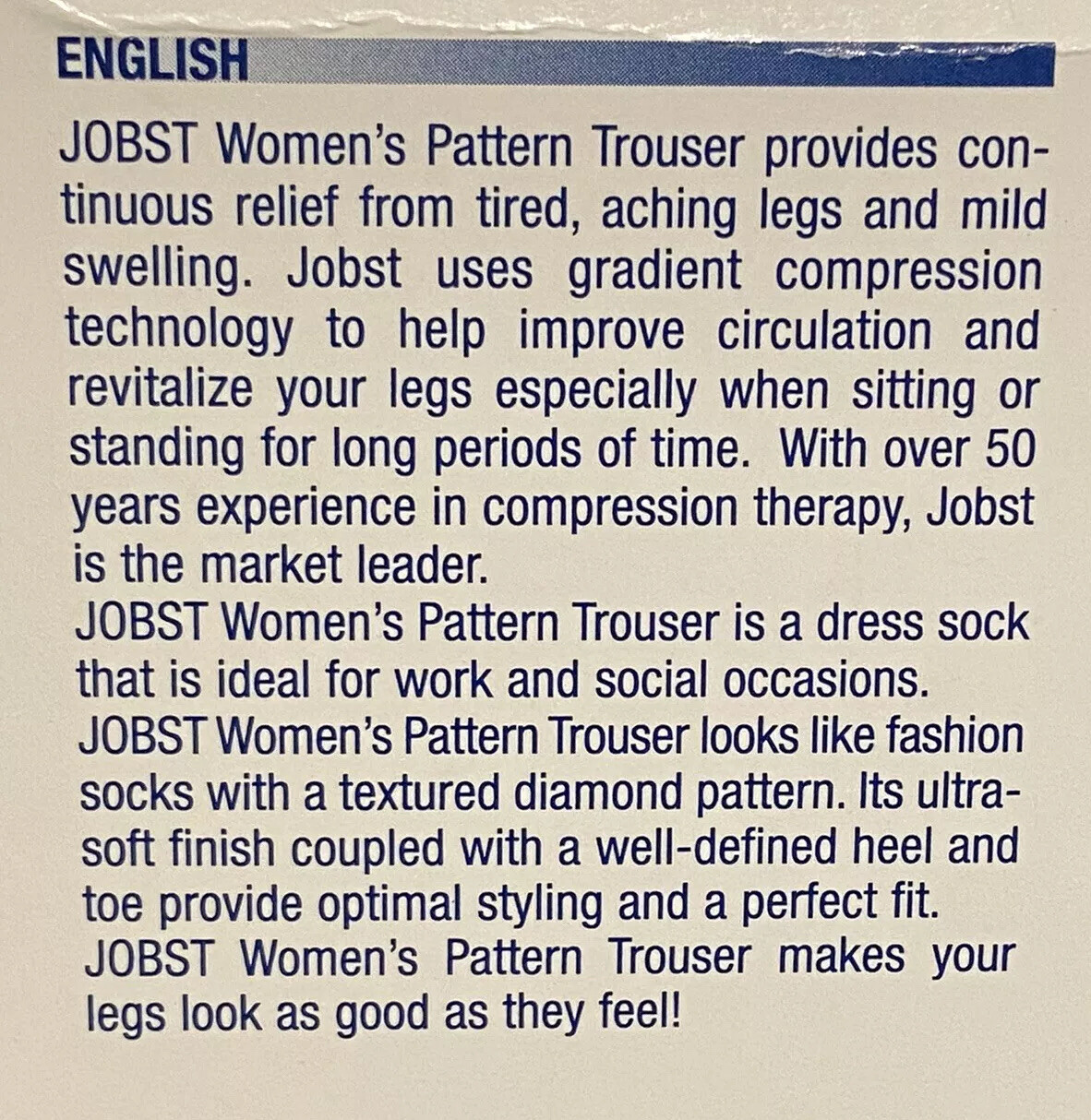JOBST WOMEN‘S TROUSER THERAPUTIC SUPPORT SMALL 7-9 KNEE HIGH SOCKS TAN 8-15 mmHg