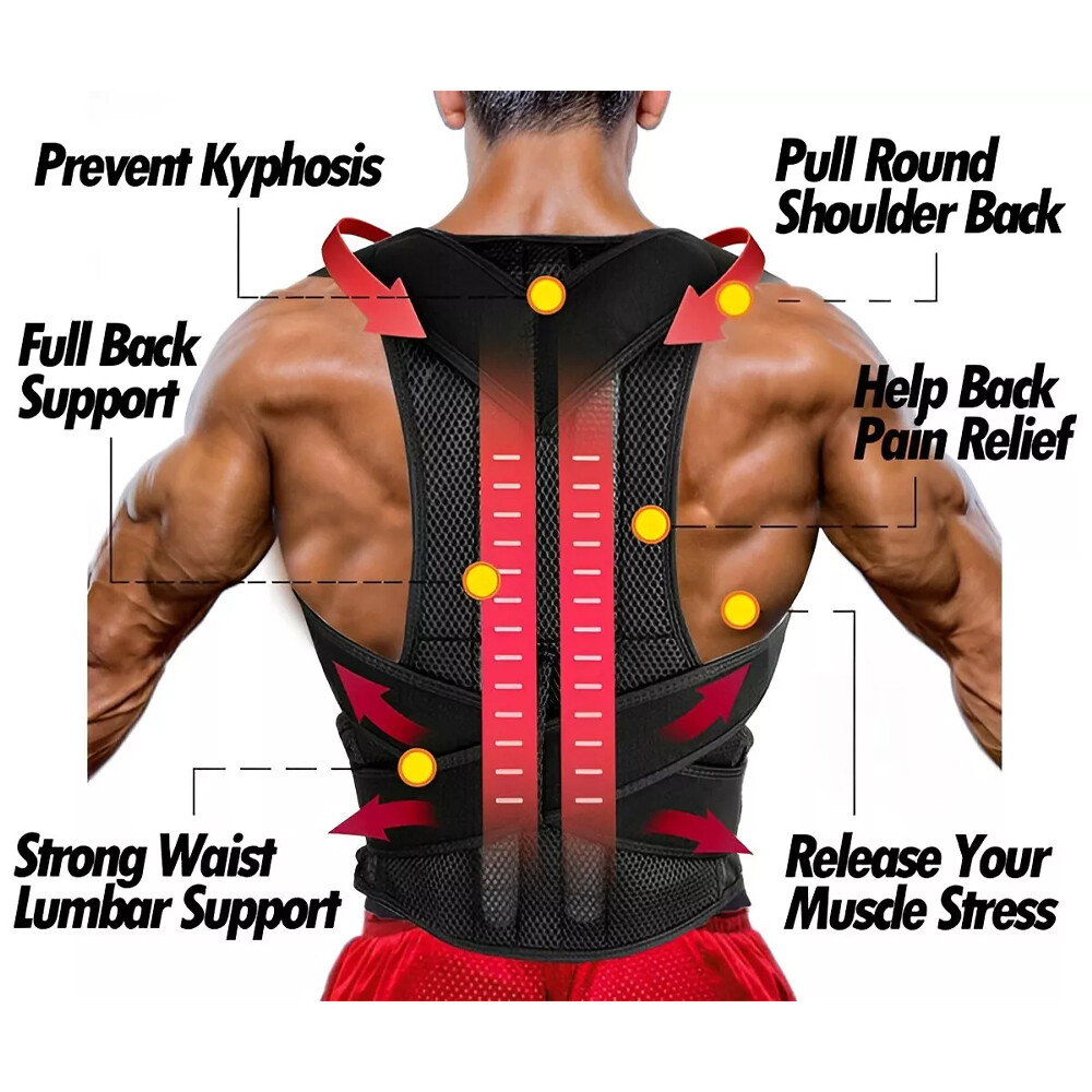 Full Back Brace Posture Corrector Hunchback Fixer Support Belt for Women Men