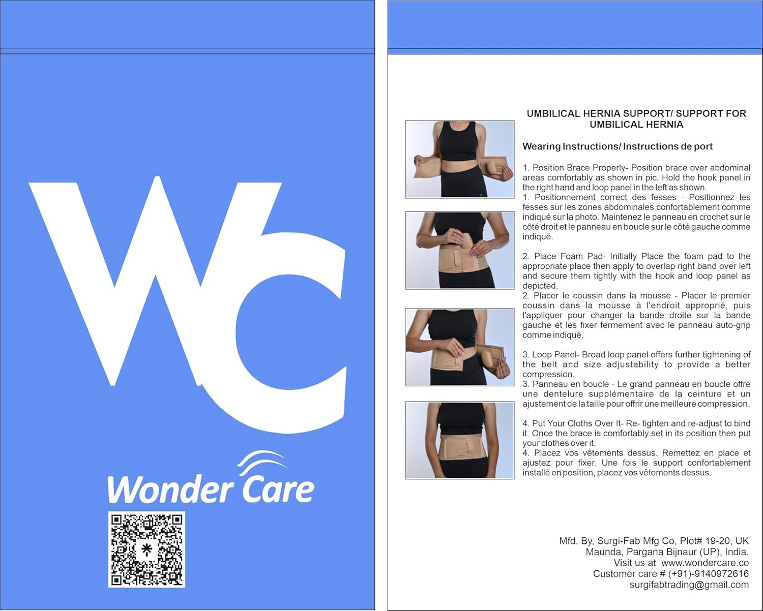 Lightweight Black Abdominal Binder with Removable Compression Pad – Large