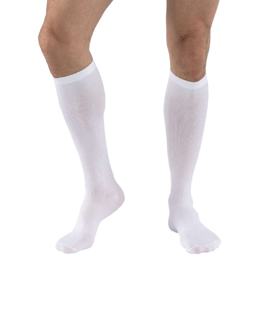 Activa Men’s Dress Socks Ribbed Style 15-20mmHg (White) Small