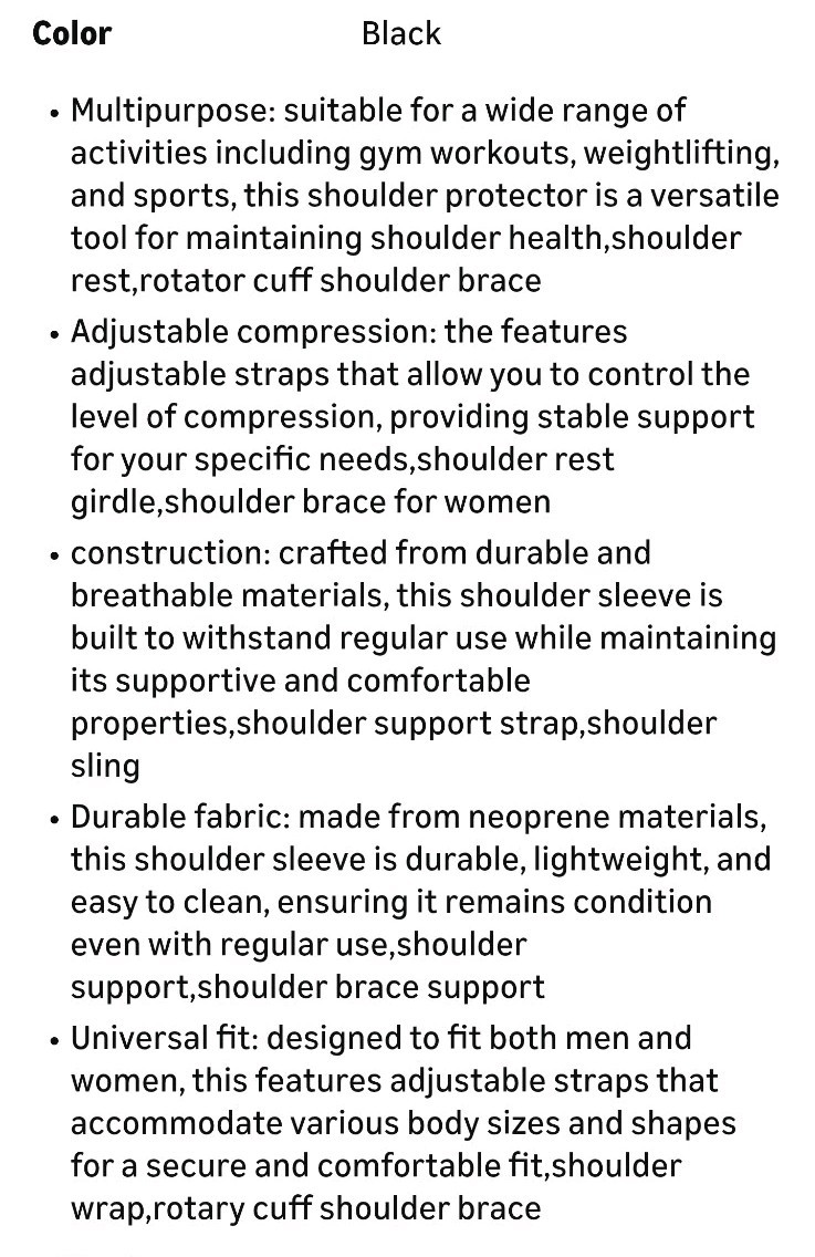 Adjustable Shoulder Sleeve For Weightlifting, Training, Shoulder Health Support